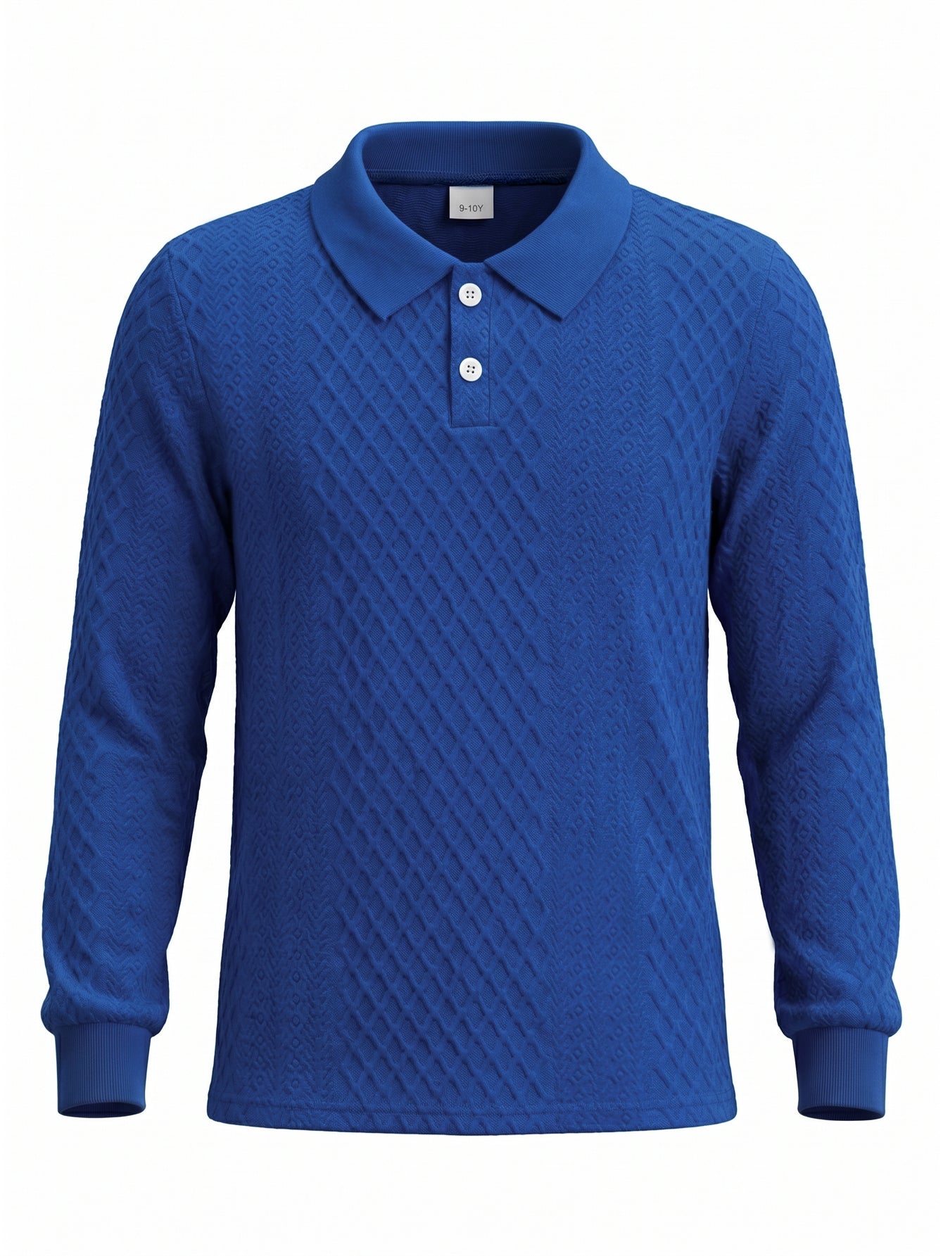 PureChapter Boys Polo Shirt Knit Textured Long Sleeve Collared Shirt for Kids 7-15Y