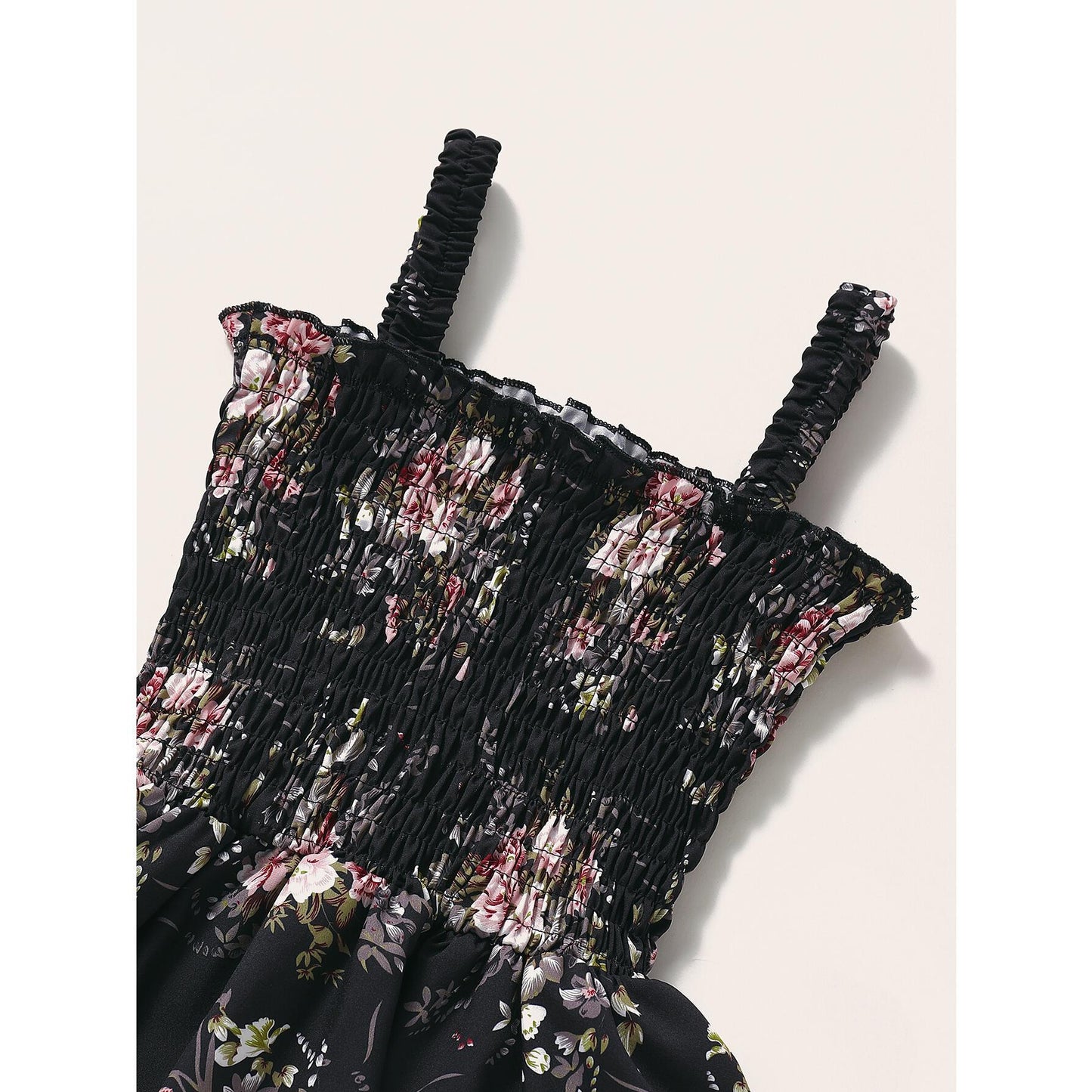 Toddler Baby Girl Clothes Baby Girl Dress Sleeveless Suspender Dress Baby Girl Summer Floral Dress Black WL2003097