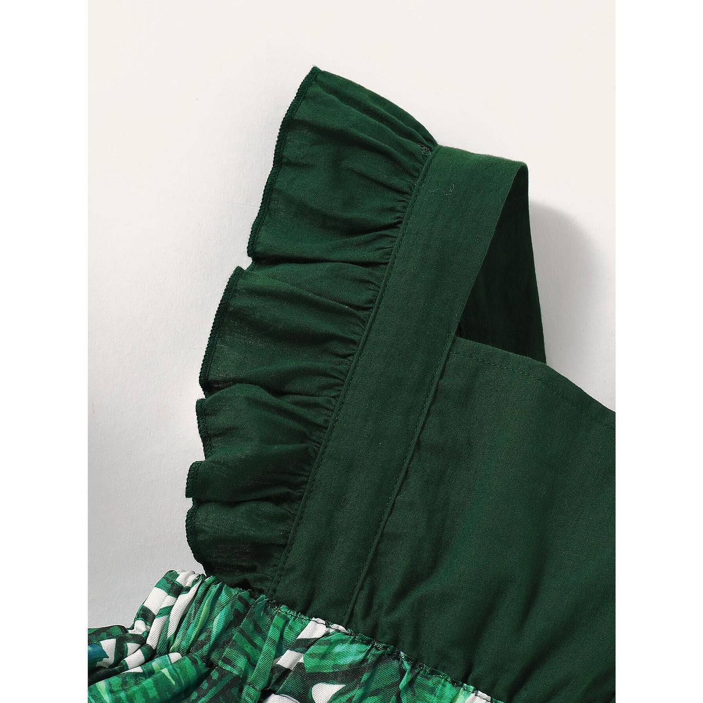 Kids Fashion Girl Dress Ruffle Sleeve Dress Infant Girl Dress Summer Dress Green WL2003347