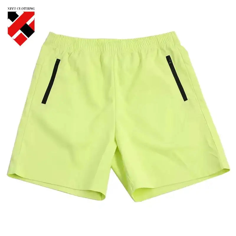 Wholesale Men's French Terry Solid Color Drawstring Breathable Custom Street Wear Side Pocket Mid Waist Print Shorts