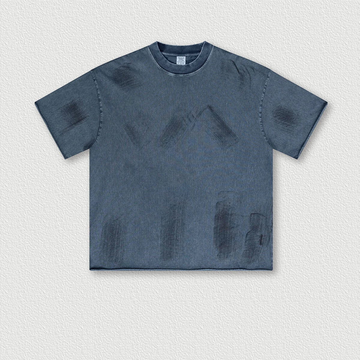 310G 100% Cotton Custom Logo Mud Dyed Retro Old Short-sleeved Series Loose School Laziness Loose T-shirt for Men