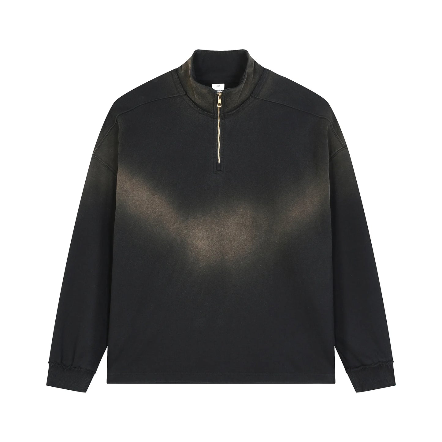 Men's Stand Quarter-Zip Fleece Waterproof Eco-Friendly Windproof Boxy Fit Solid Color Outdoor Hoodie Polyester/Cotton Blend