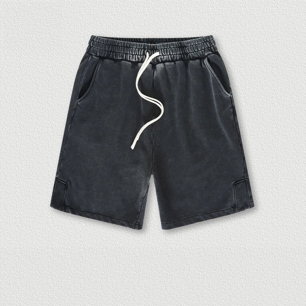 350 Grams 100% Cotton Custom Logo Heavy Weight Retro Wash-slit American Trendy Brand Men's Five-point Men's Shorts