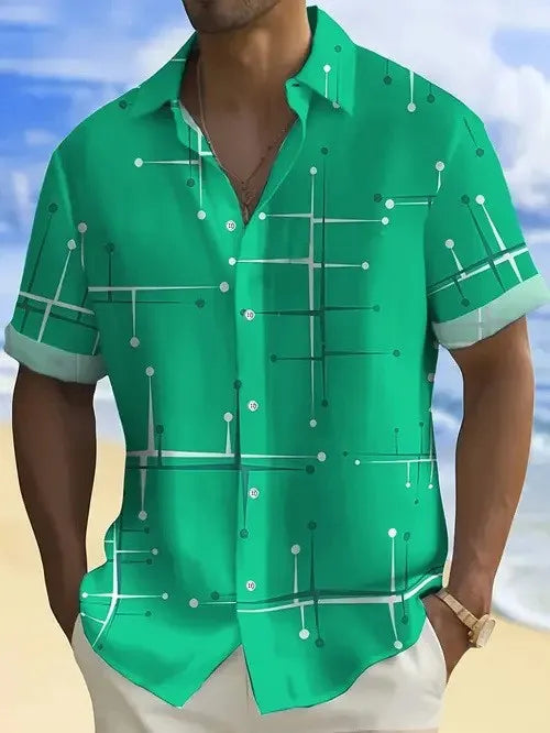 2026 Summer New Hawaiian Floral 3D Digital Printed Polyester Casual Loose Fit Youth Pop Turn-down Collar Men's Shirt
