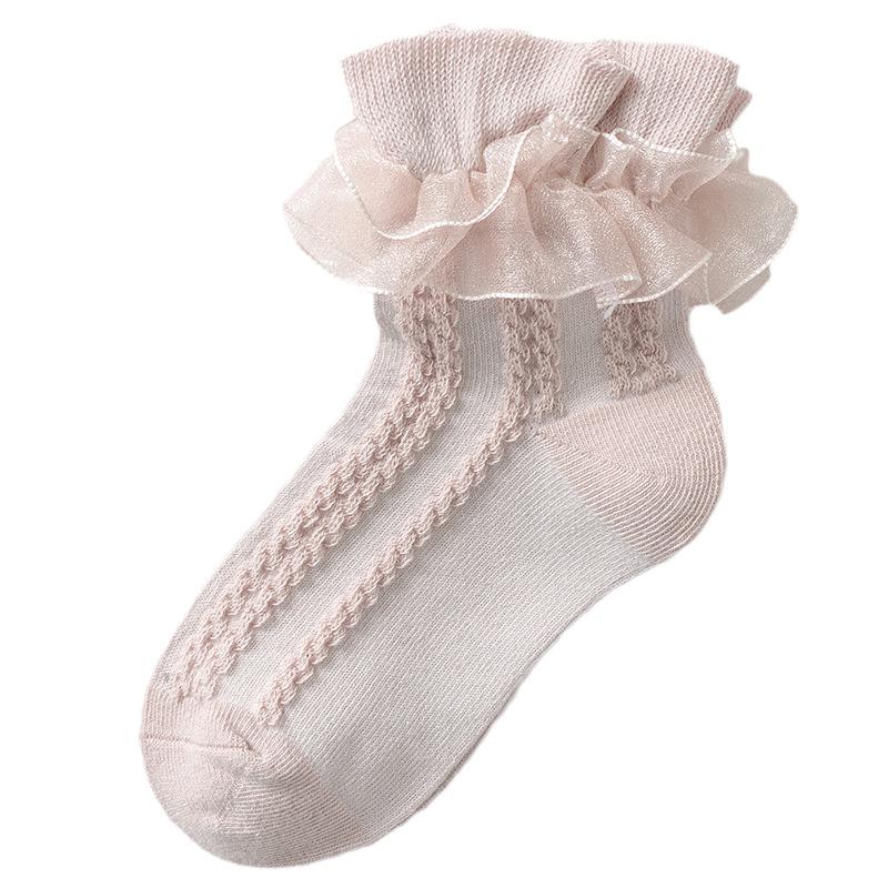 Kids Fashion Girls Socks Double Lace Socks Princess Dancing baby Cotton Socks A23