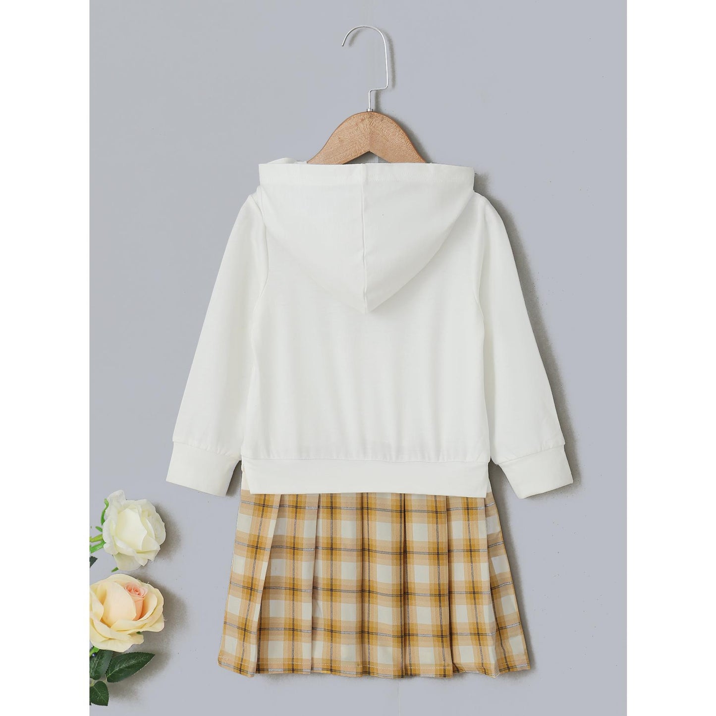 Toddler clothes White Sweater And Plaid Skirt WL20091509