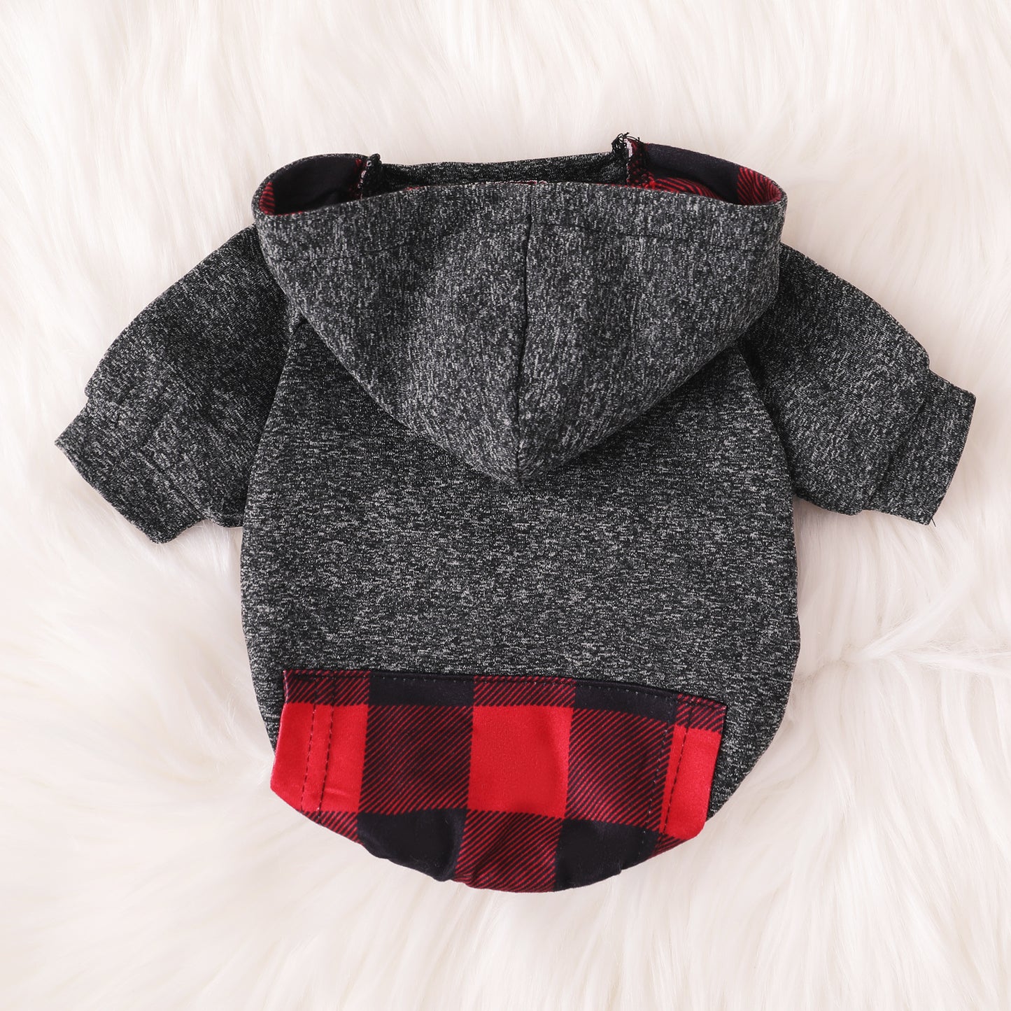 Pet Dog and Cat Clothes Pet Fashion Hoodie with Pockets Grey Plaid HA32107752