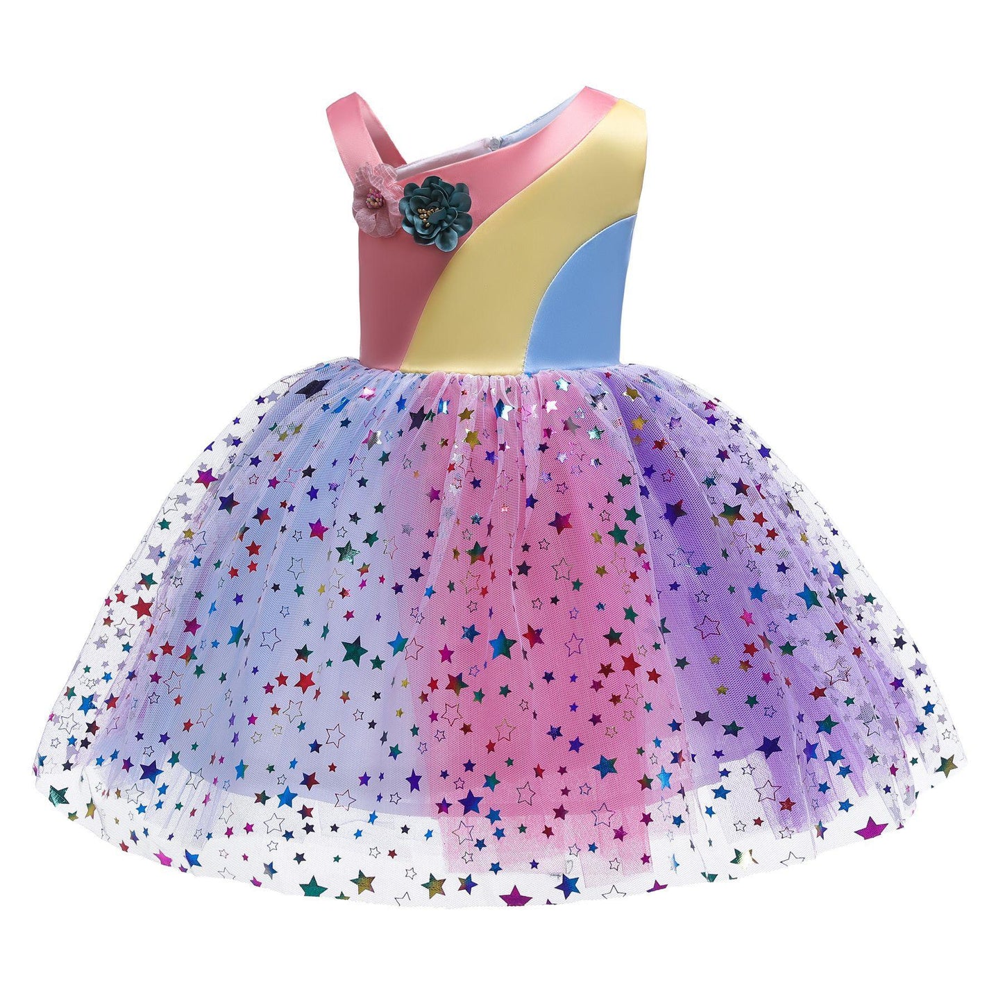 Girls Dress Children Baby Rainbow Mesh Skirt Girls Princess Dress3217