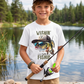 Boys T Shirts Boys Graphic Tees Short Sleeve Funny Fishing Pattern Summer Tops for 8-12 Years