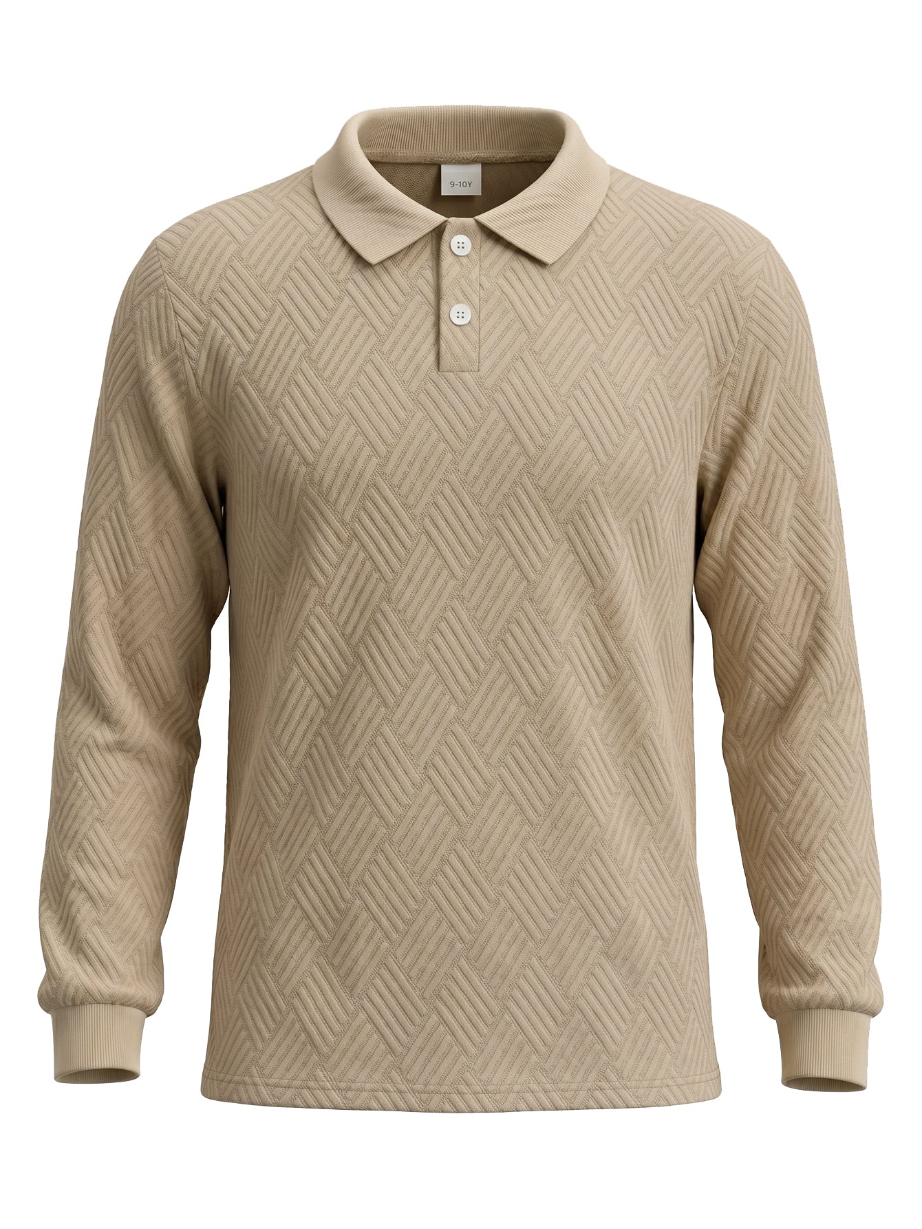 PureChapter Boys Polo Shirt Knit Textured Long Sleeve Collared Shirt for Kids 7-15Y