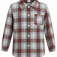 PureChapter Boys Button Down Shirt Plaid Long Sleeve Shirt with Letter Embroidery, Casual Boys Shirts for 7-15 Years
