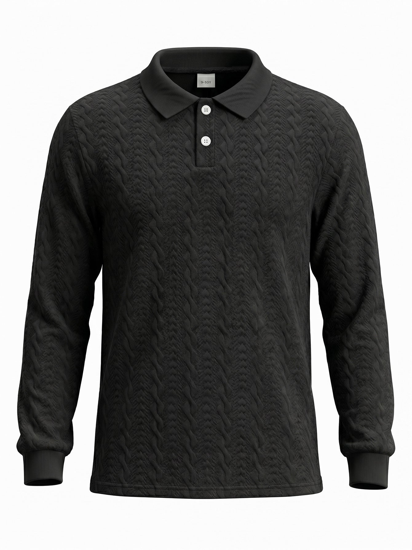 PureChapter Boys Polo Shirt Knit Textured Long Sleeve Collared Shirt for Kids 7-15Y
