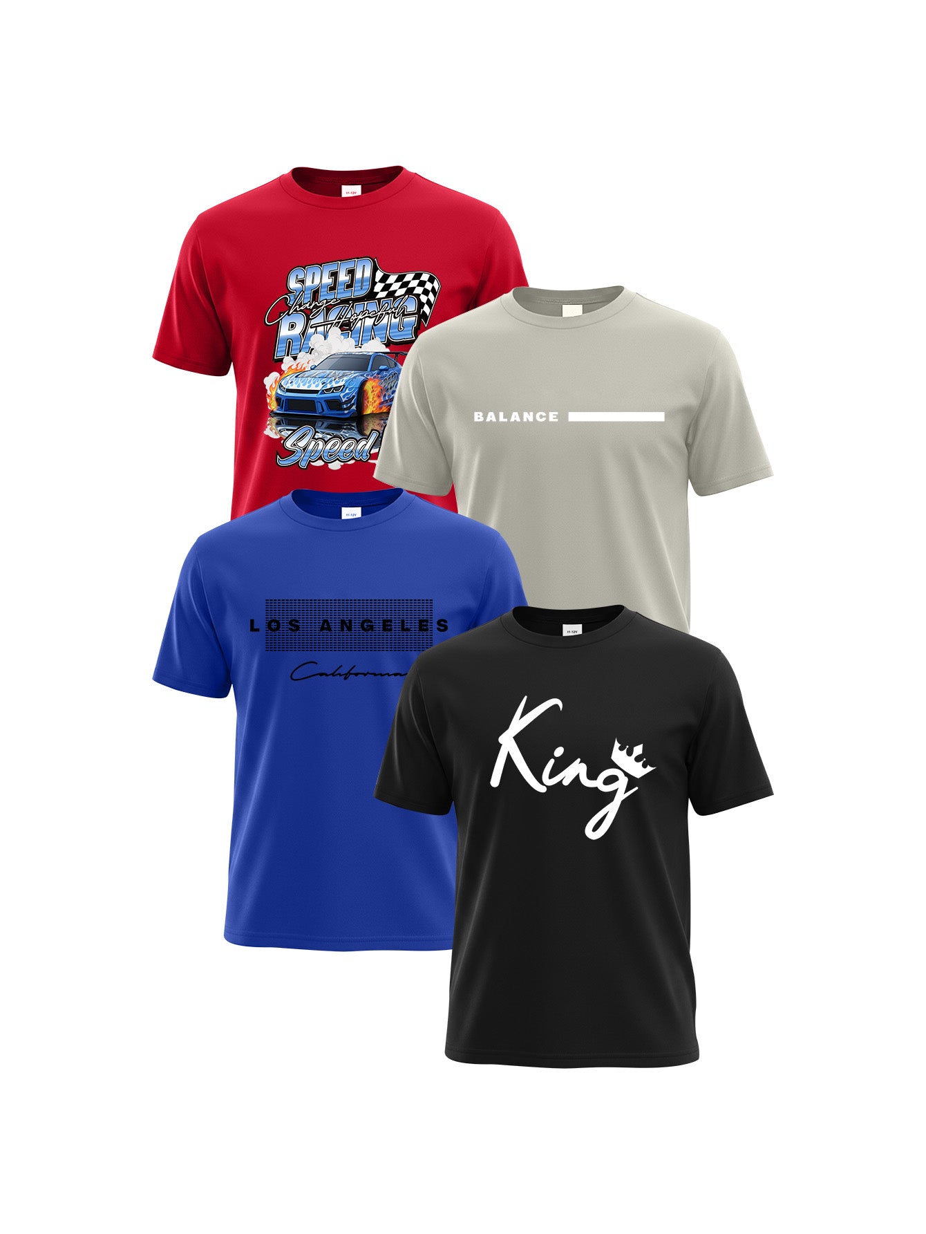 PureChapter 4 Pack Boys T Shirts Short Sleeve Crewneck Graphic Tees Set for Big Boys Summer Clothes