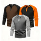 PureChapter Boys T Shirts 3 Pack Raglan Long Sleeve Henley Color Block Half Button Casual T-shirt for Kids 7-15