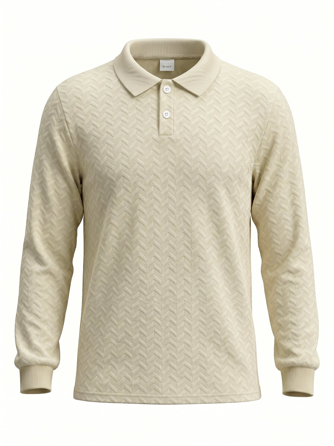 PureChapter Boys Polo Shirt Knit Textured Long Sleeve Collared Shirt for Kids 7-15Y