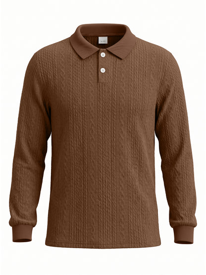 PureChapter Boys Polo Shirt Knit Textured Long Sleeve Collared Shirt for Kids 7-15Y