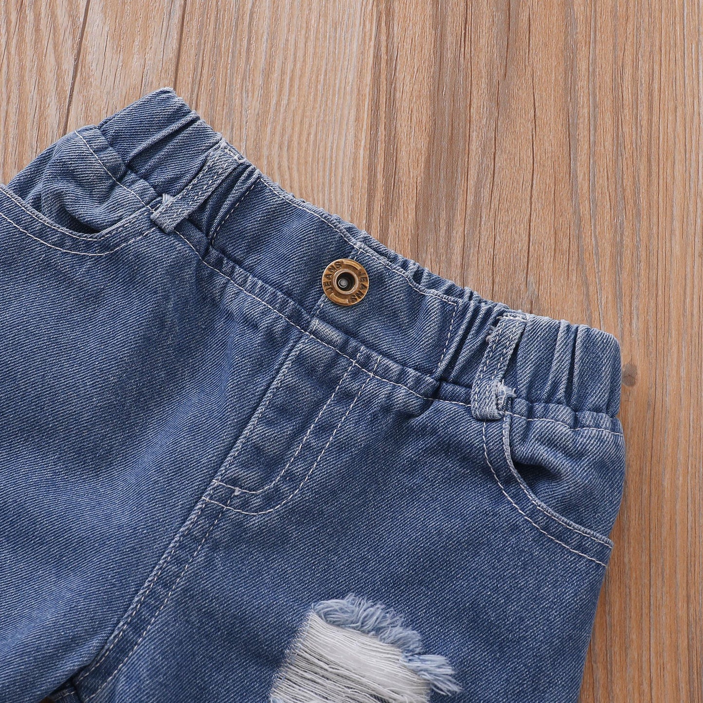 Baby Girl Clothes lace Short Sleeve Top + Blue Jeans 2PCS Baby Girl Spring and Autumn Set 32102763