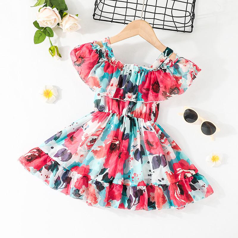 Baby Clothes Baby Girl Red Sling Chiffon Dress HA20320A