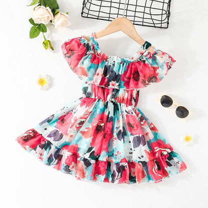 Baby Clothes Baby Girl Red Sling Chiffon Dress HA20320A