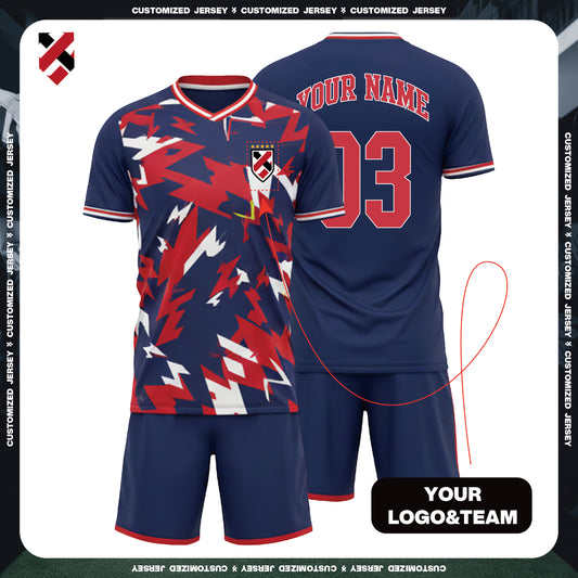 2026 World Cup France Home Jersey Custom Blue & Red Football Jersey Kit | Personalized Name, Number & Logo