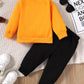 Baby Boys Outfits Cat Long Sleeve Winter Tops Elastic Pants 2Pcs Clothes Set Yellow GS112208456
