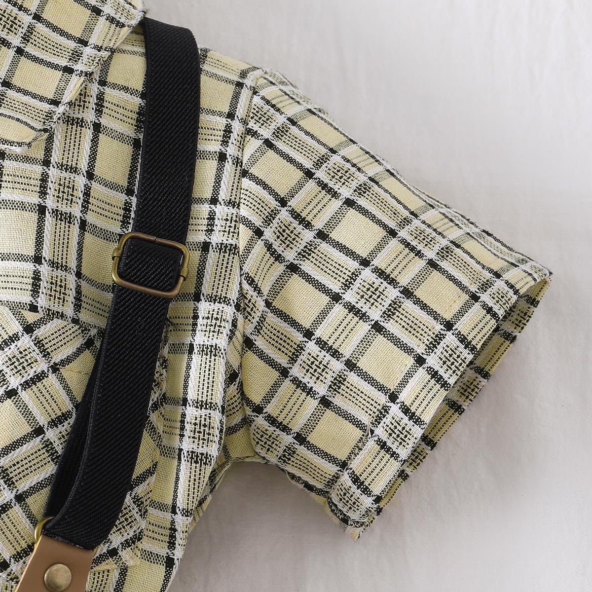 BaBy Clothes Boy Clothes Short Sleeves Chequered Shirt 2PCS 212111049