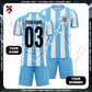 2026 World Cup Custom Blue & White Football Jersey | Personalized Name & Number Kit