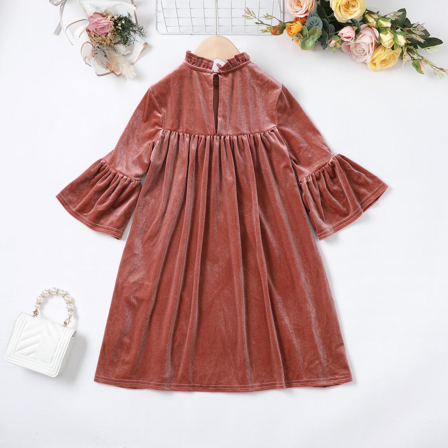 Kid Clothes Girl Clothes Velvet Dress 8425365