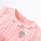 Kid Fashion Ready Stock Plaid Summer Sleeveless Splice Gauze Romper Dress With Hat 2Pcs ZX-ZB032
