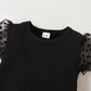 Baby Girls Outfits OOTD Perspective Bubble Sleeve Tops Thousand-bird Lattice 2Pcs Clothes Set Black 222203304