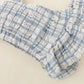 Kids fashion Girls Summer Clothes One Shoulder Plaid Elastic Shorts 2Pcs Outfits Blue 122203457