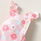 Kid Fashion Ready Stock Girls Clothes Summer Sleeveless Floral Print Romper With Hat 2Pcs Set ZX-ZB029