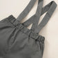 Newborn Baby Boys Outfits V Neck Leaf Print T-shirt Top +Straps Suspender Shorts 2PCS Clothes Set Green 222111010