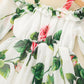 Baby Girls Dress Straps Floral Print Long Sleeve One Piece Sund Dress White SH10368B