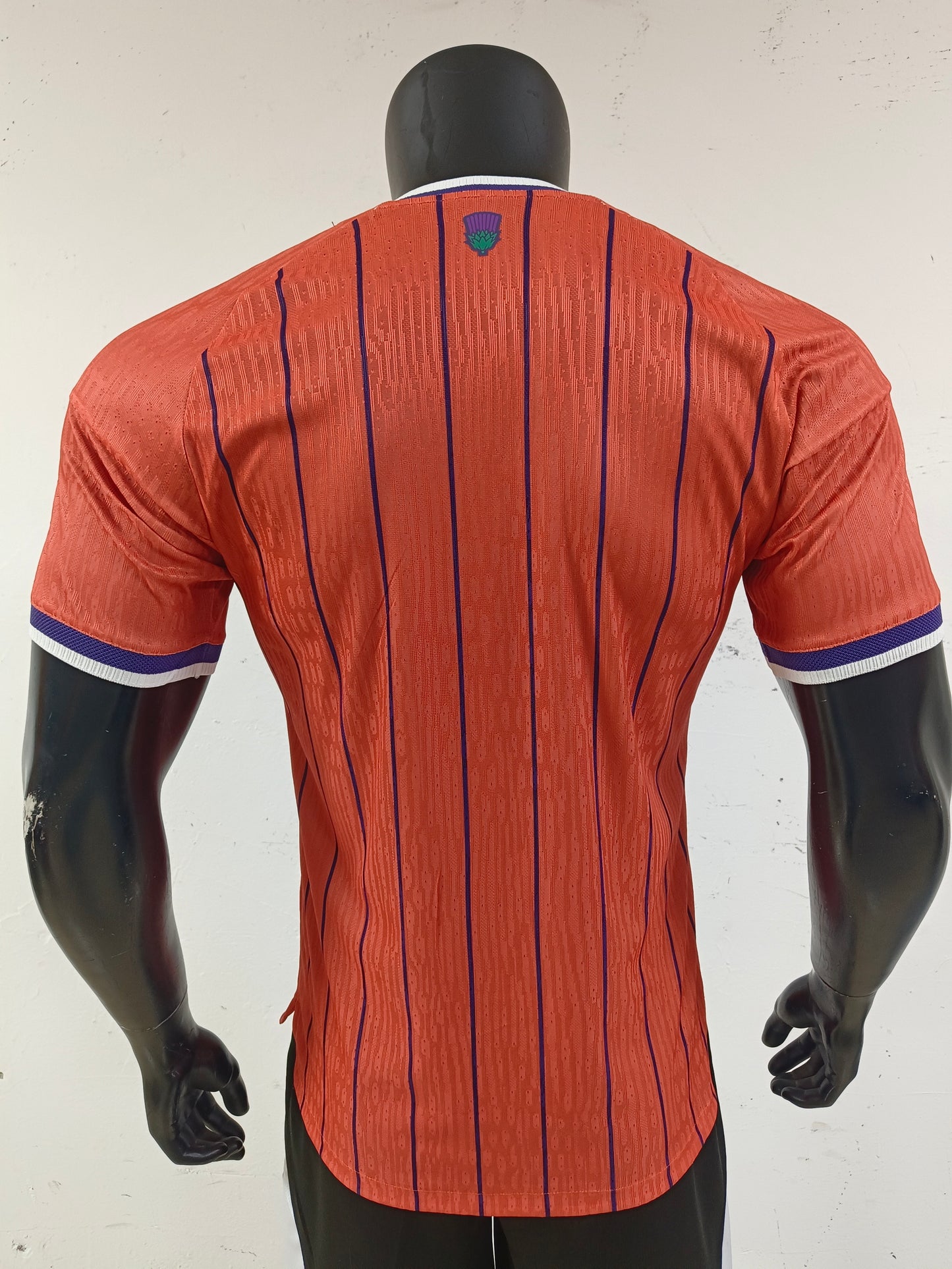 Scotland 2026 FIFA Away Jersey | Vibrant Orange with Navy Pin Stripe Tshirts
