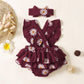 Newborn Baby Girls Clothes Baby Girls Romper Bodysuit Daisy Print Flying Sleeve Romper Baby Girls One Piece Jumpsuit Headband Set Red 32102758