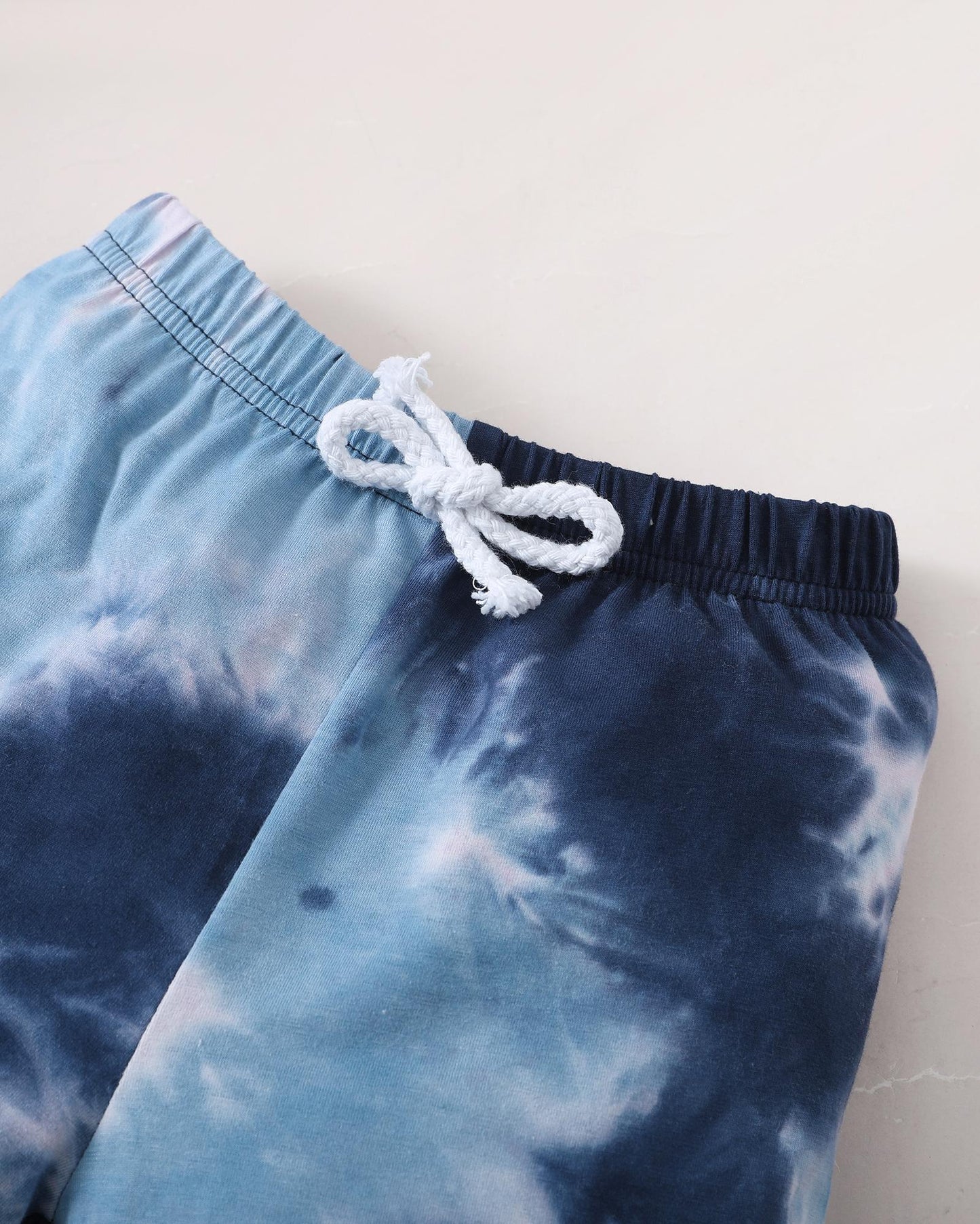 Kids fashion Boys Clothes Ready Stock Tie-dye Shirt Shorts 2Pcs Summer Outfits Blue 12109015-3