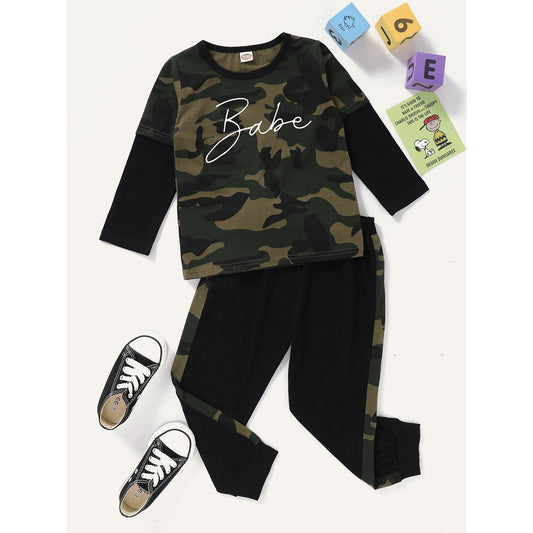 Baby Girl Clothes Baby Girl 2PCS Outfits Camouflage Long Sleeve Round Neckline Tops Pants Set Baby Girl Fall Winter Clothes WL20081384