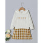 Toddler clothes White Sweater And Plaid Skirt WL20091509