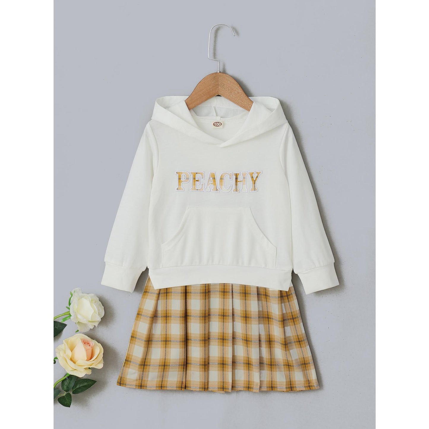 Toddler clothes White Sweater And Plaid Skirt WL20091509