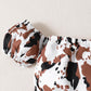 Kids Fashion Ready Stock Girls Outfits Off The Shoulder Camouflage Print Tops Irregular Skirts Brown 122110018