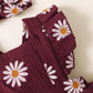 Newborn Baby Girls Clothes Baby Girls Romper Bodysuit Daisy Print Flying Sleeve Romper Baby Girls One Piece Jumpsuit Headband Set Red 32102758