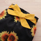 Baby Girls Clothes Girls Outfits Letter Print Romper Sunflower Winter Pants Headband 3Pcs Yellow YC2006514