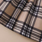 Kids Fashion Girls Dress Barbary Style Fake Two Pieces Plaid Ruffle One Piece Party Dress White 122210302