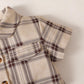 Baby Girls Clothes Baby OOTD Plaid Polo Shirts Dress 2PCS Brown 222211301