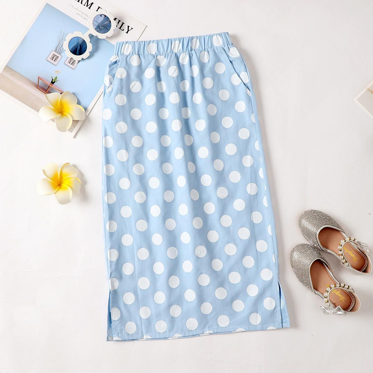 Baby Girls Skirts  One Piece SkirtsWave Point Blue JIT2022102902