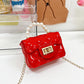 Kids fashion Girls'  Pearl Jelly Handbag Sweet and Versatile PVC Lingge Chain Zero Wallet B2304111