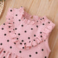Toddler Baby Girls Clothes Baby Girls Dress Sleeveless Ruffle Collar Polka Dots Dress Girls Summer Dress Pink YC2003060