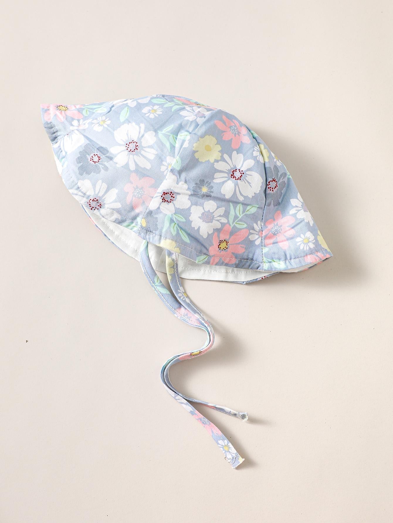 Kid Fashion Ready Stock Girls Clothes Summer Sleeveless Floral Print Romper With Hat 2Pcs Set ZX-ZB029