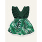 Kids Fashion Girl Dress Ruffle Sleeve Dress Infant Girl Dress Summer Dress  Green WL2003347